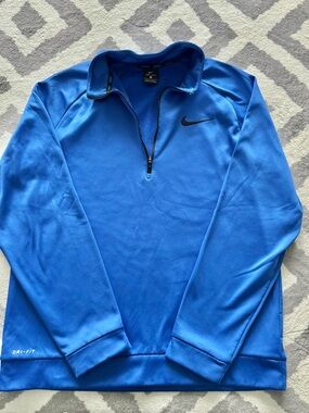 Nike Womens Royal Blue Quarter-Zip Performance Pullover